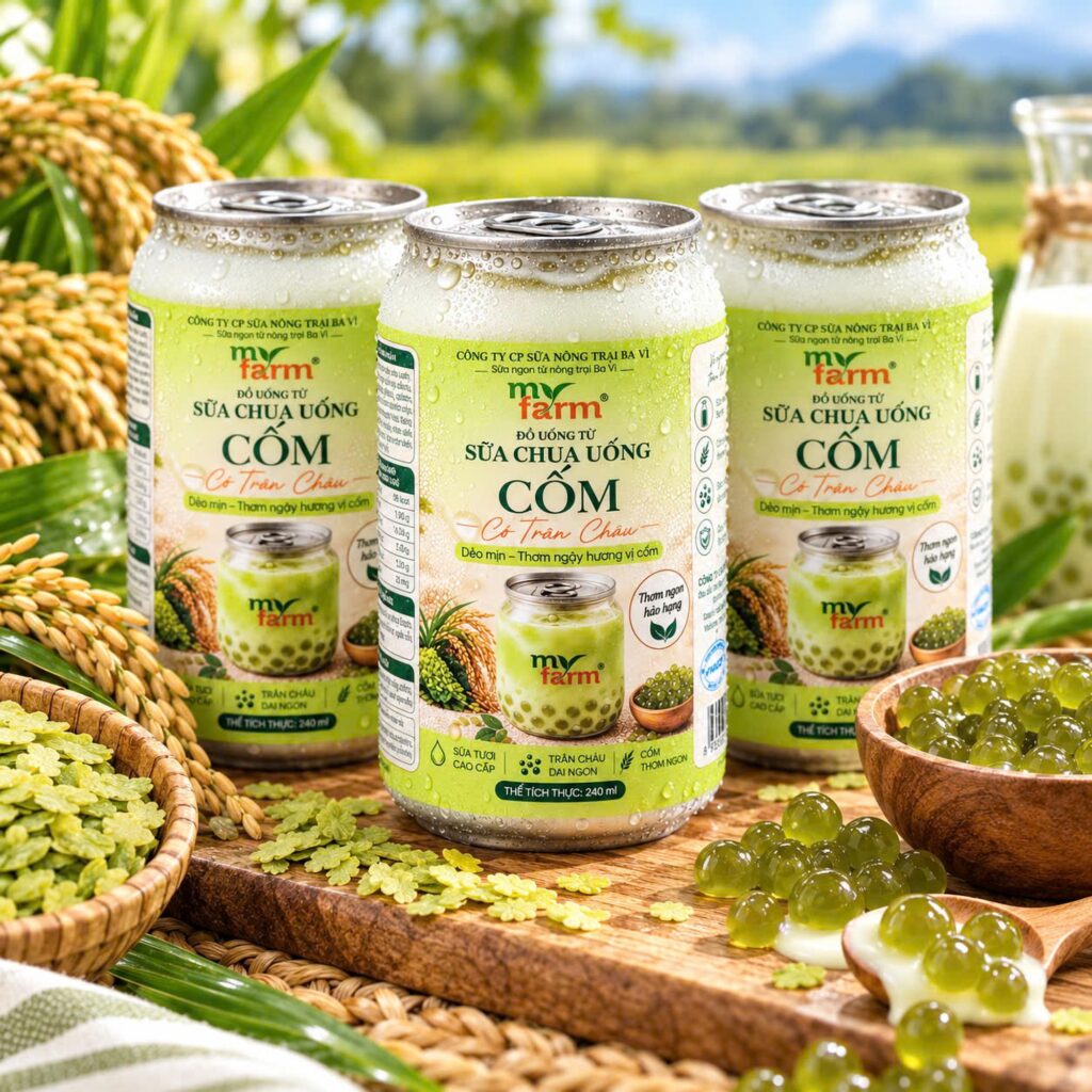 MyFarm ra mắt 3 sản phẩm mới: Sữa chua Cốm và hai vị sữa chua uống trân châu